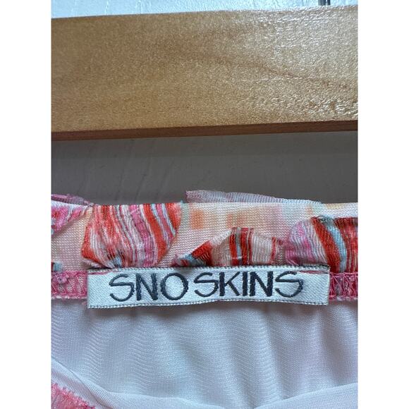 Y2K SNO SKINS Pink Striped Textured Ruffle Hem Skirt Size Medium - Picture 5 of 7